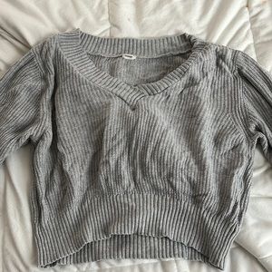 garage gray v neck sweater